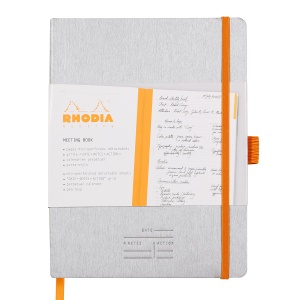 Meeting Book A5+ Rhodiarama, 80 file, argintiu - Img 2