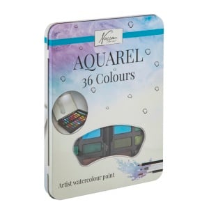 Set 36 culori Creative Craft, cutie metalica cu creion HB, pensula - Img 5