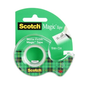 Banda adeziva invizibila mată 3M Scotch® Magic™,19 mm x 7.5 m, cu dispenser