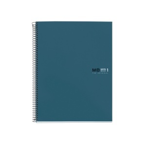 Caiet cu spira Miquelrius Original, A5, matematica, 80 file, coperta cu tratament antiviral si antibacterian, bleumarin