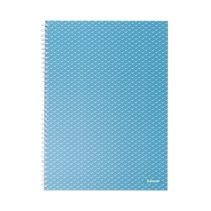 Caiet de birou Esselte Colour'Breeze, carton, reciclabil, certificare FSC, A4, 80 coli, cu spira, dictando, albastru
