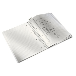 Caiet de birou Leitz WOW, PP, A4, cu spira, matematica, turcoaz metalizat - Img 3