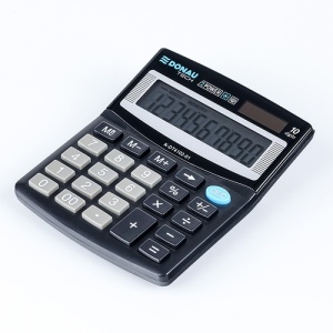 Calculator de birou Donau Tech, 122 x 100 x 32 mm, 10 digiti, negru - Img 3
