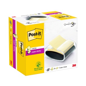 Dispenser notite adezive, Post-it, Super Sticky, 76 x 76 mm, 90 file, 100% PEFC - Img 2