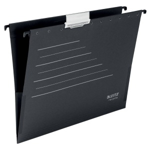 Dosar suspendabil Leitz Alpha Recycle, carton, 100% reciclat, certificare Blue Angel, reciclabil, A4, cu burduf, negru - Img 3