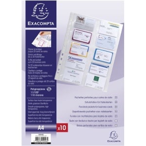 File de protectie Exacompta, pentru carti de vizita, 110 microni, 10 bucati/set - Img 6