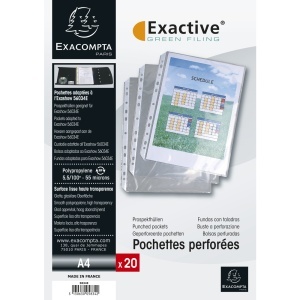 File protectie Exacompta Exactive, PP, cristal, portrait, A4, 20 bucati/set - Img 6