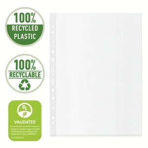 Folie de protectie Esselte Recycled, PP, 70 microni, A4 , 100 bucati/set - Img 3