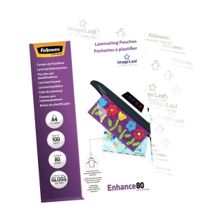 Folie pentru laminare Fellowes, 80 microni, A4, 100 coli/top - Img 2