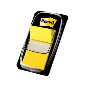 Index Clasic Post-it®, galben, 25,4 mm x 43,2 mm, 50 in dispenser, 1 bucata/pachet