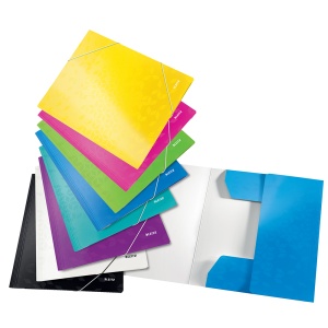 Mapa cu elastic Leitz WOW, carton laminat, A4, 250 coli, negru - Img 4