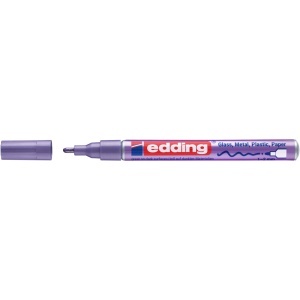 Marker cu vopsea Edding 751, corp aluminiu, varf rotund 1-2 mm, violet metalic