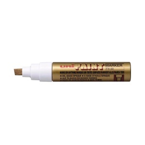 Marker permanent Uni-Ball PX-30, vopsea pe baza de ulei, varf tesit 4-8.5 mm, auriu