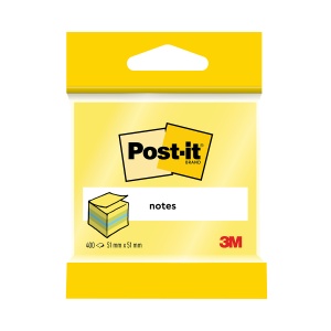 Minicub notite adezive, Post-it, galben/verde, 51 x 51 mm, 400 file, 100% PEFC - Img 2