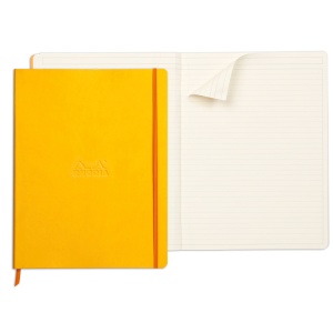 Notebook A4+ Rhodiarama, 80 file, ivory dictando, galben - Img 2