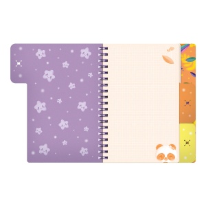 Notes cu separatoare si spira Bangoberry Pally Panda, 200 pagini - Img 3