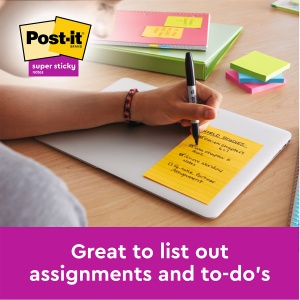 Notite adezive Post-it® 660N, Neon, liniate, 101 x 152 mm, 100 file/bucata, 100% PEFC - Img 2