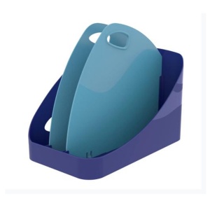 Suport vertical flexibil Exacompta Flex Box Bee Blue, plastic reciclat, 388x225x315 mm, 2 separatoare