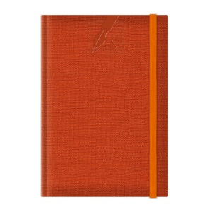Agenda nedatata A5 Colere, elastic, hartie alba, coperta orange