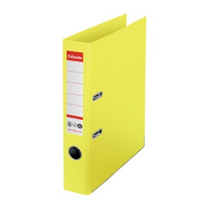 Biblioraft Esselte No.1 Power Recycled, carton, 100% reciclat, reciclabil, certificare FSC, A4, 50 mm, galben - Img 2