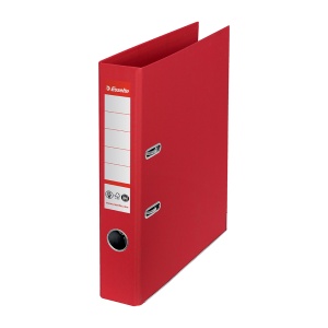 Biblioraft Esselte No.1 Power Recycled, carton, 100% reciclat, reciclabil, certificare FSC, A4, 50 mm, rosu - Img 2