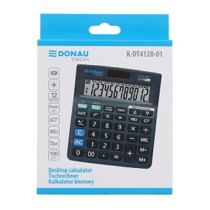 Calculator de birou Donau Tech, 140 x 122 x 30 mm, 12 digiti, negru - Img 4