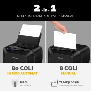 Distrugator documente Fellowes, Automax 80M, 80 coli - Img 3