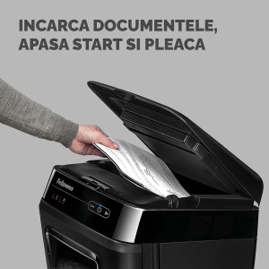 Distrugator Fellowes Automax 150c AUTO FEED CROSS CUT, negru, auto-reverse, sleep-mode - Img 3