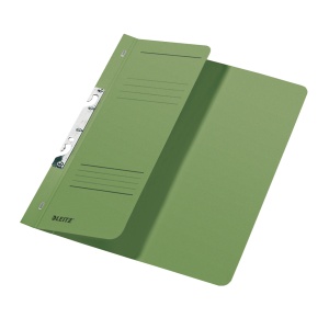 Dosar cu sina Leitz 1/2, carton, 100% reciclat, certificare Blue Angel, A4, incopciat, 170 coli, verde