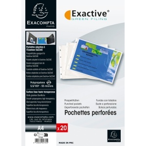 File protectie Exacompta Exactive, PP, cristal, portrait, A4, 20 bucati/set - Img 3