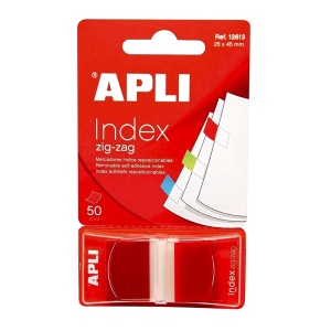 Index Apli, autoadeziv zig-zag, 24 x 45 mm, rosu