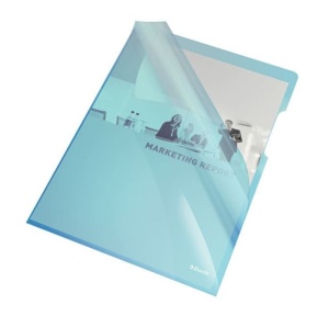 Mapa de protectie Esselte, A4, cristal, 150 mic, albastru set de 25 buc