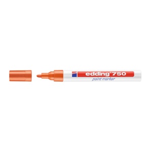 Marker cu vopsea Edding 750, corp metalic, varf 2-4 mm, portocaliu - Img 2
