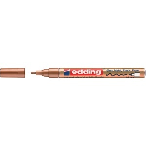 Marker cu vopsea Edding 751, varf rotund, 1-2 mm, cupru metalic, rezistent la apa