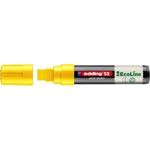Marker cu vopsea edding Ecoline 52, corp din plastic reciclat, varf tesit, 4-15 mm, galben