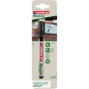 Marker permanent Edding 21, Ecoline, negru, varf rotund 1.5-3 mm, blister