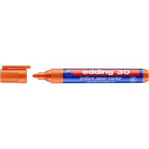 Marker permanent edding 30, corp din plastic, varf rotund, 1.5-3 mm, portocaliu