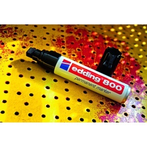 Marker permanent Edding 800, corp aluminiu, varf retezat, 4-12 mm, negru - Img 5