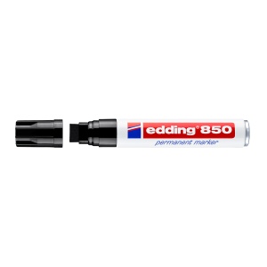 Marker permanent Edding 850, corp metalic, varf 5-15 mm, negru - Img 2