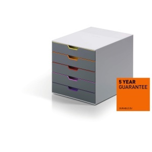 Organizator cu sertare Durable Varicolor, 5 sertare