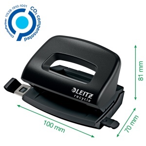 Perforator plastic Leitz Recycle MINI NeXXt Series, 10 coli, partial reciclat, negru - Img 3