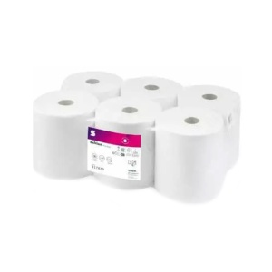 Prosop derulare centrala Satino Prestige, alba, 2 straturi, 150 m/rola, 6 role/bax