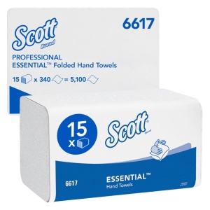 Servetele Z Kimberly-Clark Scott Essential albe, 1 strat, 21 x 20cm, 340 portii, 15 pachete/bax - Img 3
