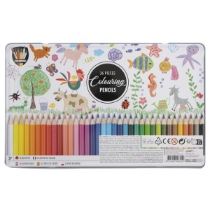 Set 36 creioane colorate Creative Craft, in cutie metalica - Img 2