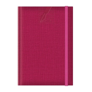 Agenda nedatata A5 Colere, elastic, hartie alba, coperta fucsia