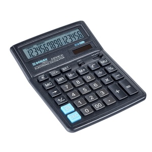Calculator de birou Donau Tech, 190 x 143 x 40 mm, 16 digiti, negru - Img 2