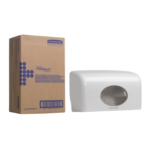Dispenser Kimberly-Clark Aquarius Twin, pentru hartie igienica small jumbo, culoare alba - Img 2