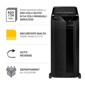 Distrugator de documente, Fellowes Automax 550C, 550 coli - Img 2
