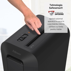 Distrugator documente Fellowes LX65, cross cut, 10 coli, negru - Img 4
