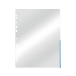 Folie protectie Esselte, A4, margine albastra, 100 bucati/set